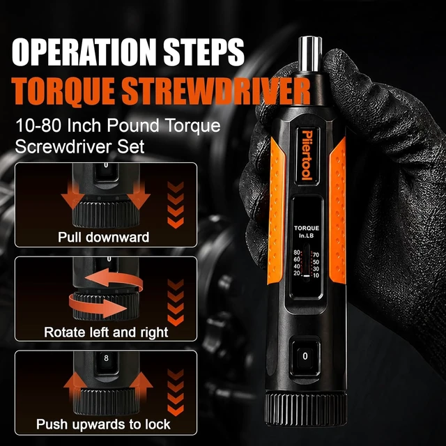 Alt view image 2 of 7 - 13Pcs Preset Torque Screwdriver Wrench Driver Set 10-80 Inch Pound