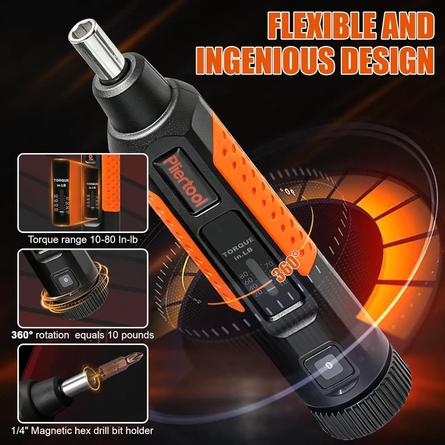 Alt view image 5 of 7 - 13Pcs Preset Torque Screwdriver Wrench Driver Set 10-80 Inch Pound