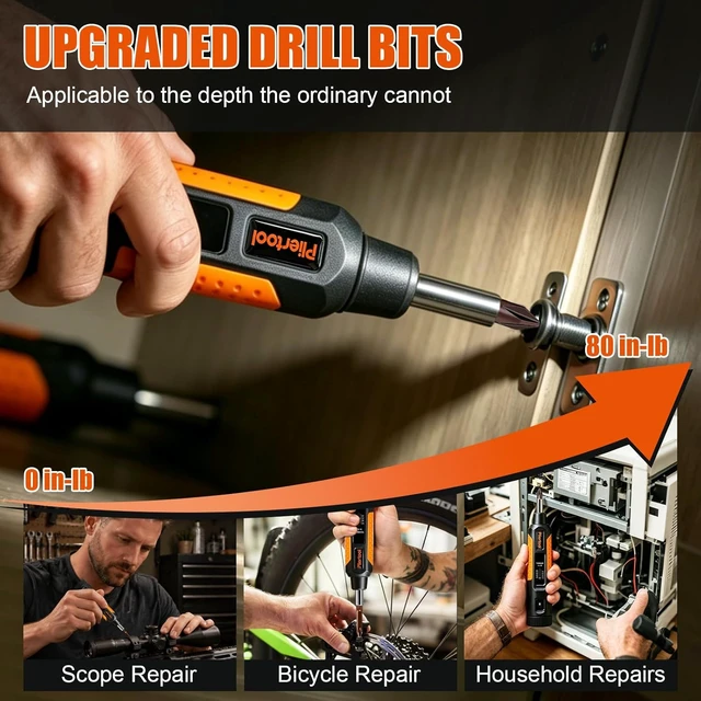 Alt view image 4 of 7 - 13Pcs Preset Torque Screwdriver Wrench Driver Set 10-80 Inch Pound
