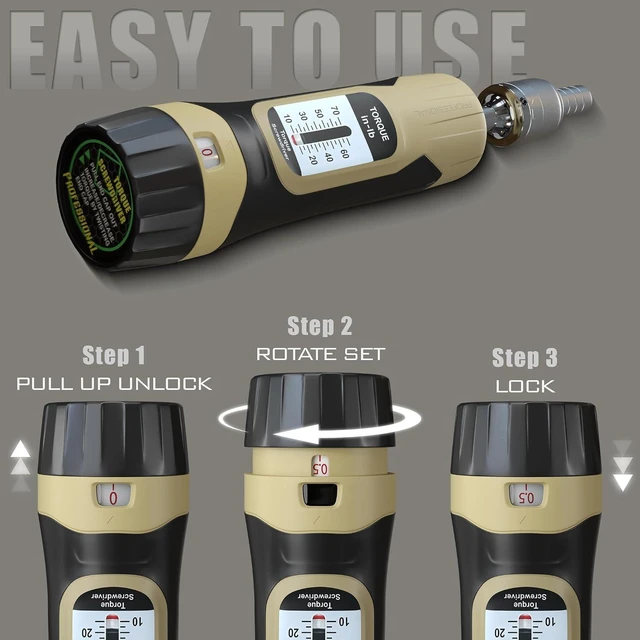 Alt view image 4 of 7 - LLAVETOR Adjustable Click Torque Screwdriver 1/4 Drive
