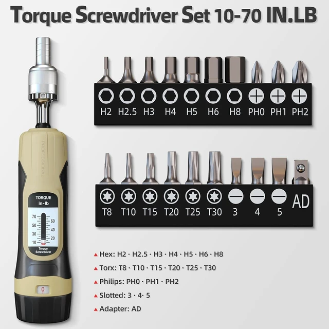 Alt view image 3 of 7 - LLAVETOR Adjustable Click Torque Screwdriver 1/4 Drive