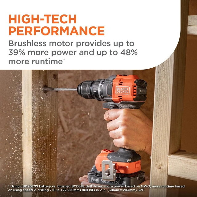 Alt view image 3 of 7 - 20V MAX Cordless Brushless ?-in. Drill Driver 30 Pc. Drill Bit Set and Screwdriver Bit Set 2Ah Battery and Charger Included PowerConnect Electric Drill Cordless (BLD782PK30D1)