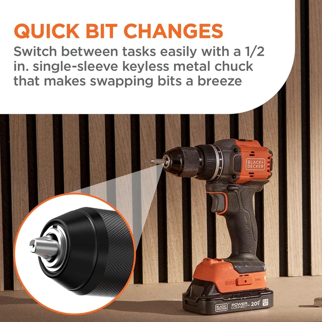 Alt view image 5 of 7 - 20V MAX Cordless Brushless ?-in. Drill Driver 30 Pc. Drill Bit Set and Screwdriver Bit Set 2Ah Battery and Charger Included PowerConnect Electric Drill Cordless (BLD782PK30D1)