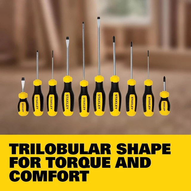 Alt view image 3 of 6 - Screwdriver Set 10 Piece Cross-Tip & Slotted (STHT60799)