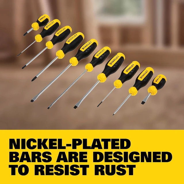 Alt view image 4 of 6 - Screwdriver Set 10 Piece Cross-Tip & Slotted (STHT60799)
