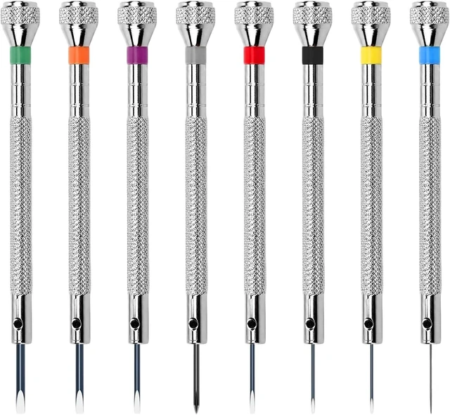 Main image of 8PCS Precision Watch Screwdriver Set Professional Jewelry Screwdriver Set 0.6-1.6 mm Flathead & Phillips Screwdrivers for Eyeglasses Watches Jewelry Electronics Repair