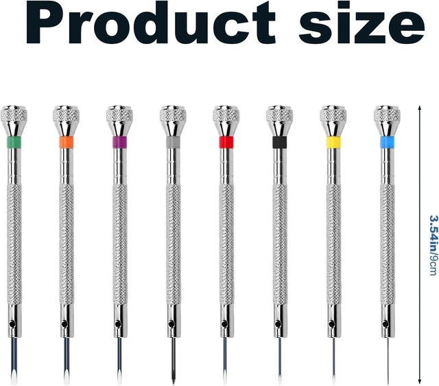 Alt view image 2 of 7 - 8PCS Precision Watch Screwdriver Set Professional Jewelry Screwdriver Set 0.6-1.6 mm Flathead & Phillips Screwdrivers for Eyeglasses Watches Jewelry Electronics Repair