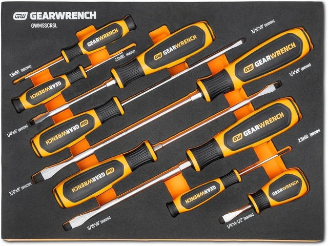 Main image of 9 Piece Slotted Screwdriver Set