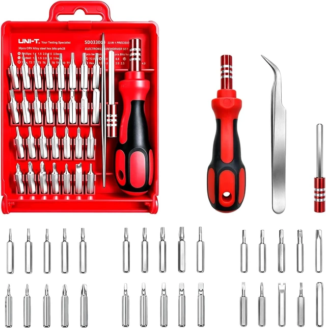 Main image of Magnetic Precision Screwdriver Sets33pcs Flexible Electronics Screwdriver Kit with 30 Cr-V Steel Bits Extension Rod Tweezers Case Home Repair Tool Kit for Phone Laptop Watch Computer Circuit Board