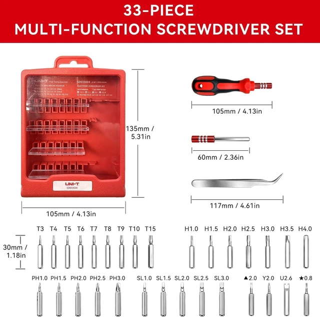 Alt view image 2 of 7 - Magnetic Precision Screwdriver Sets33pcs Flexible Electronics Screwdriver Kit with 30 Cr-V Steel Bits Extension Rod Tweezers Case Home Repair Tool Kit for Phone Laptop Watch Computer Circuit Board