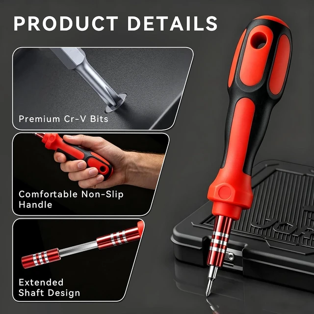 Alt view image 5 of 7 - Magnetic Precision Screwdriver Sets33pcs Flexible Electronics Screwdriver Kit with 30 Cr-V Steel Bits Extension Rod Tweezers Case Home Repair Tool Kit for Phone Laptop Watch Computer Circuit Board