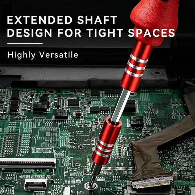 Alt view image 6 of 7 - Magnetic Precision Screwdriver Sets33pcs Flexible Electronics Screwdriver Kit with 30 Cr-V Steel Bits Extension Rod Tweezers Case Home Repair Tool Kit for Phone Laptop Watch Computer Circuit Board