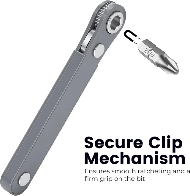 Alt view image 7 of 7 - 20pc 1/4 Ultra Low Profile Mini Ratchet Wrench Close Quarters Screwdriver Set with High Torque - Right Angle EDC Tool with 90 Degree Mini Offset Reversible Drive Handle & Multi Hex Bits Set