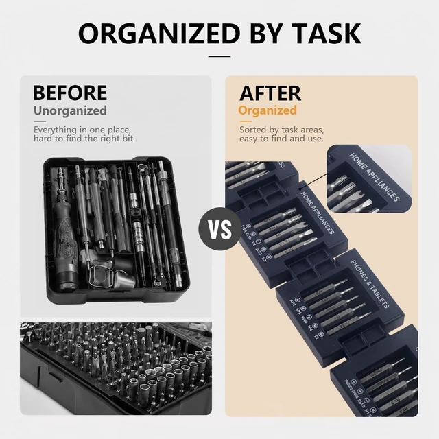 Alt view image 5 of 7 - 55-in-1 Magnetic Tool Cube Kit Precision Screwdriver Set Electronics Repair Kit for Laptop PC PS5 MacBook iPhone Switch Glasses and Home Appliances Carbon Fiber Pattern