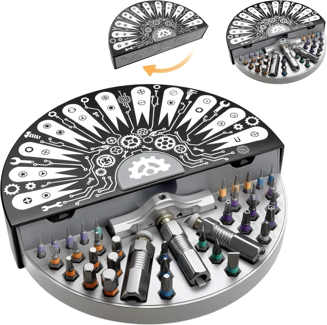 Main image of Ratchet Screwdriver Set 37-in-1 Precision Magnetic Screwdriver Tool Kit with Specialty Bits & Multi-Angle Modular Handle Semi-Circle Portable Case for PC Electronics Furniture Bike Repair