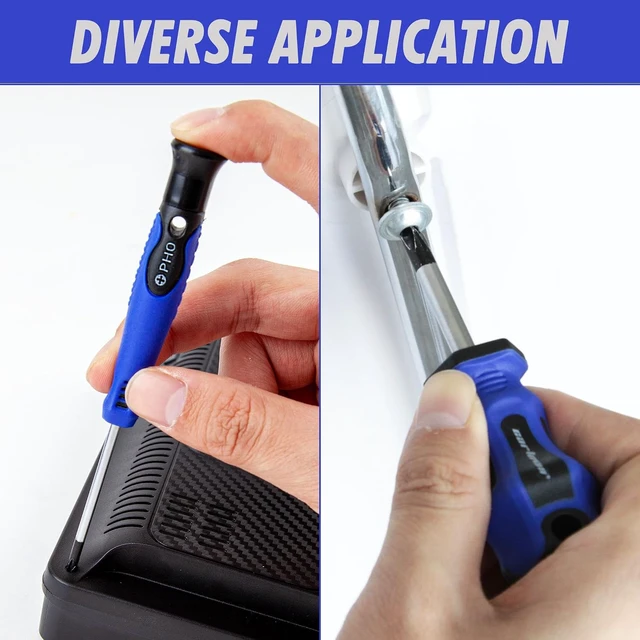 Alt view image 6 of 6 - 10-Piece Magnetic Screwdriver Set Phillips And Flat Hand Tools Set