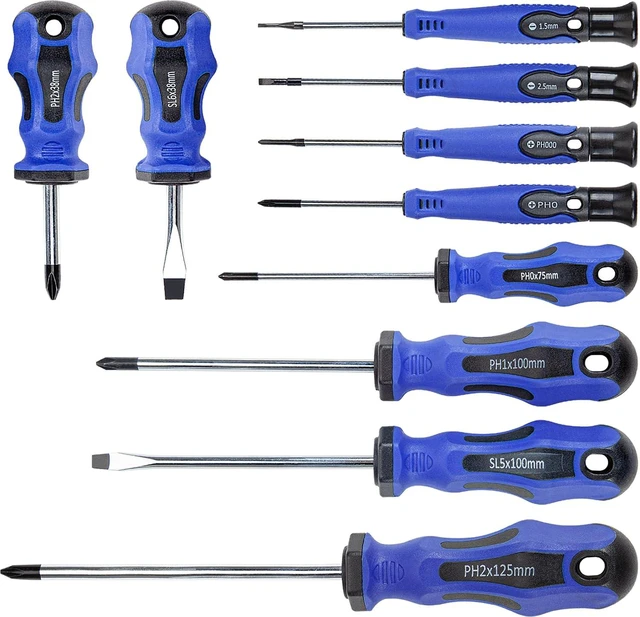 Main image of 10-Piece Magnetic Screwdriver Set Phillips And Flat Hand Tools Set