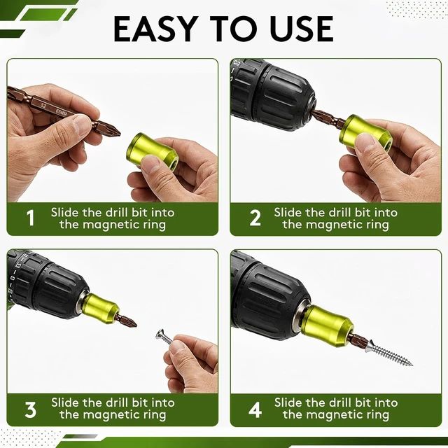 Alt view image 3 of 7 - 3PCS Magnetic Screw Holder Ring 4PCS PH2 Hex Screwdriver Bit Set DIY Repair