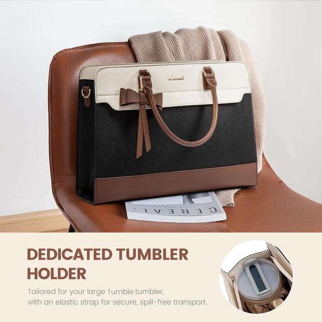 Alt view image 3 of 7 - Laptop Tote Bag for Women Leather Work Bag Waterproof Business Teacher Bag Large Computer Handbag Purse Briefcase Office Gifts for Women