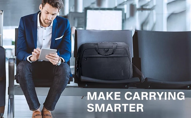 Alt view image 2 of 7 - 17.3 Inch Laptop Bag Expandable Computer Bag Briefcase Black