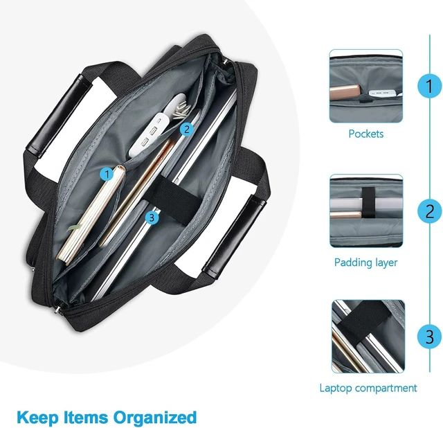 Alt view image 5 of 7 - Laptop Shoulder Bag 16 inch 15-15.6 inch Computer Bag
