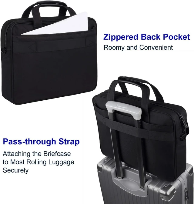 Alt view image 6 of 7 - Laptop Bag 15.6 Inch Business Briefcase Gifts for Men Women Black