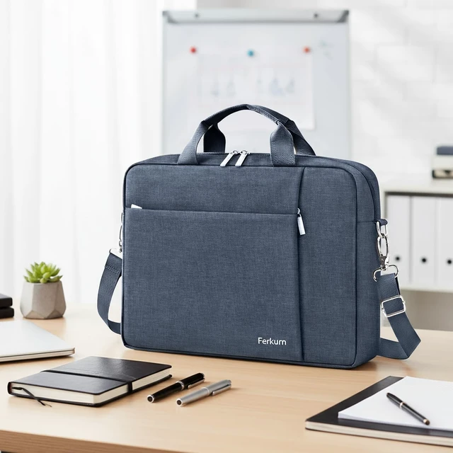 Alt view image 2 of 7 - 17 17.3 Inch Laptop Bag Case Women Men Compatible with OmniBook Envy Omen Pavilion/ Gram/ Inspiron Precision/Yoga ThinkPad Carrying Briefcase Messenger Computer Bag 18 inch Grey