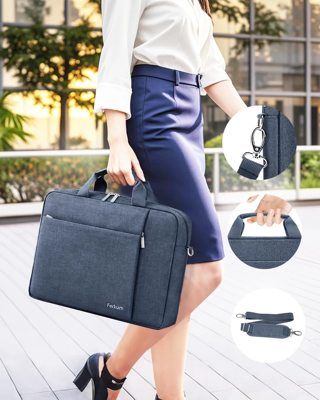 Alt view image 5 of 7 - 17 17.3 Inch Laptop Bag Case Women Men Compatible with OmniBook Envy Omen Pavilion/ Gram/ Inspiron Precision/Yoga ThinkPad Carrying Briefcase Messenger Computer Bag 18 inch Grey