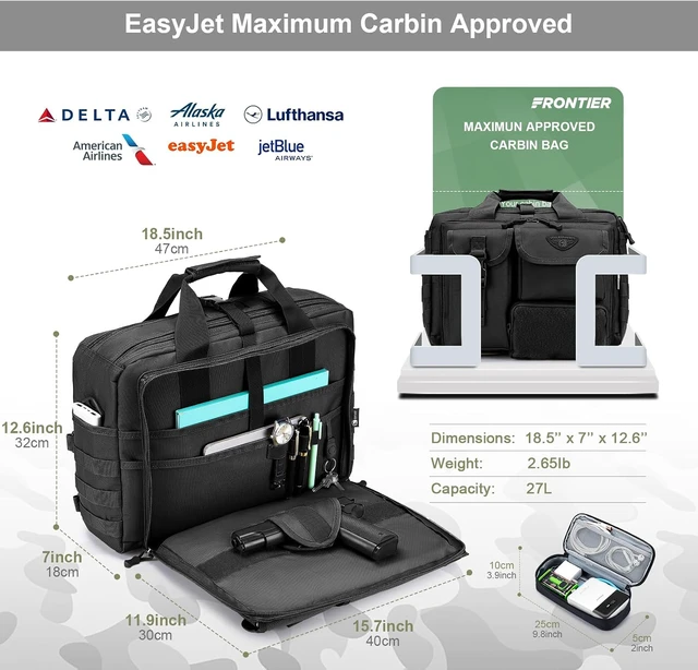 Alt view image 3 of 6 - Tactical Messenger Bag 14inch/15.6inch/17.3inch Briefcase for Man Military Laptop Bag Flight Work Bags for Pilots