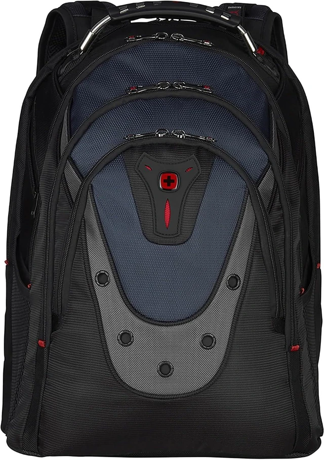 Main image of Ibex 17 inch Laptop Backpack Mens and Womens Laptop Bag Black/Gray/Blue