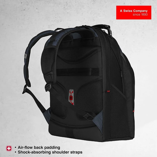 Alt view image 3 of 6 - Ibex 17 inch Laptop Backpack Mens and Womens Laptop Bag Black/Gray/Blue