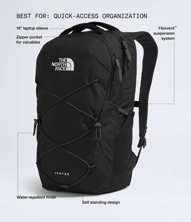 Alt view image 3 of 7 - THE NORTH FACE Jester Everyday Backpack TNF Black-NPF OS