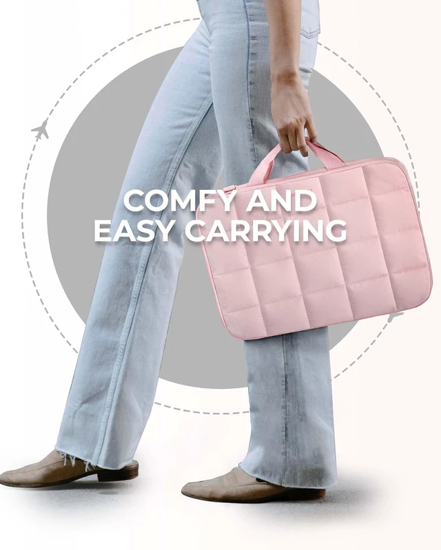 Alt view image 6 of 7 - Laptop Case with Handle Puffy Laptop Sleeve Bag for Women MacBook