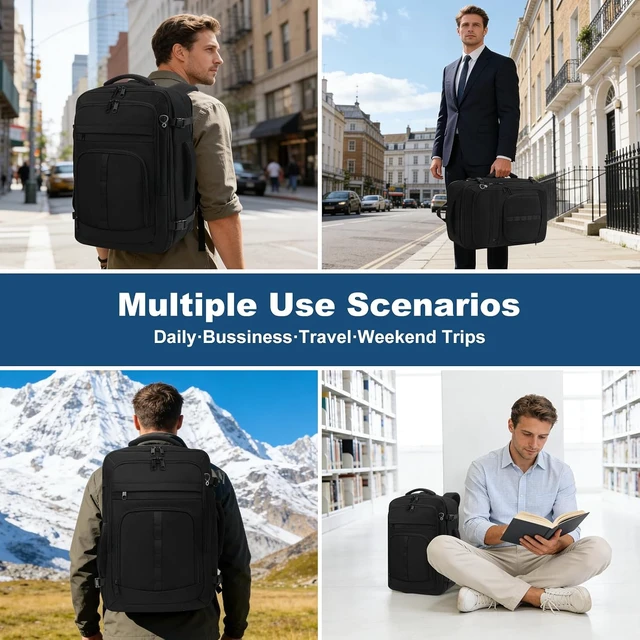 Alt view image 7 of 7 - Carry On Backpack Expandable Travel Backpack for Men with Water Resistant
