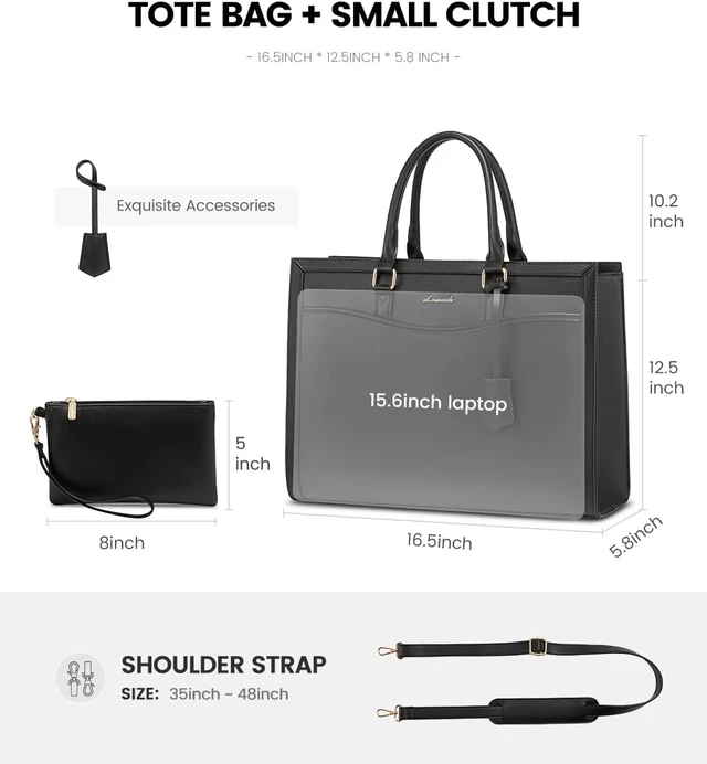 Alt view image 7 of 7 - Laptop Tote Bag for Women Large Work Computer Bag with Cup Holder