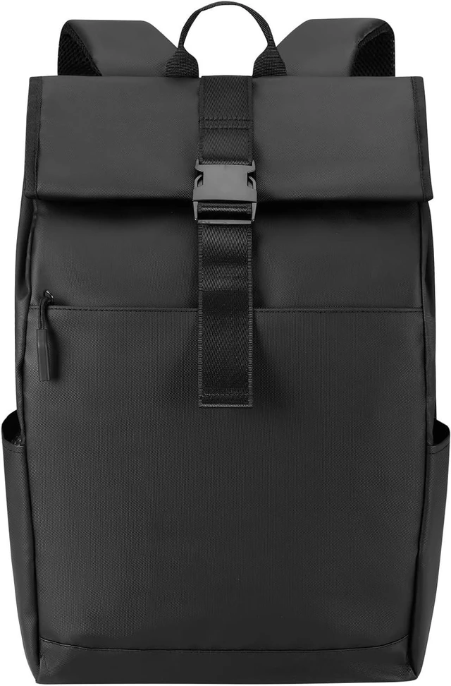 Alt view image 2 of 7 - Laptop Rolltop Backpack for Men-Water Resistant Bookbag Traveling Daypack