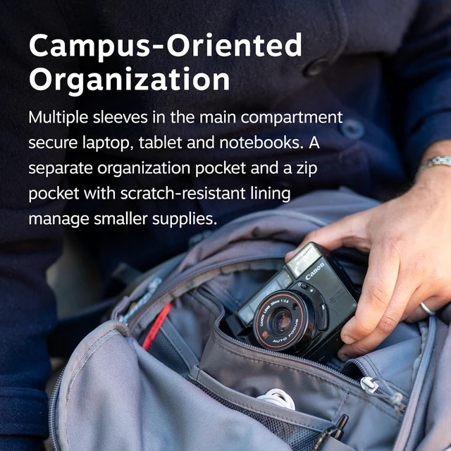 Alt view image 4 of 7 - Axis Laptop Backpack Sleek Everyday Pack with Laptop Sleeve Water Bottle Pockets & Compression Straps
