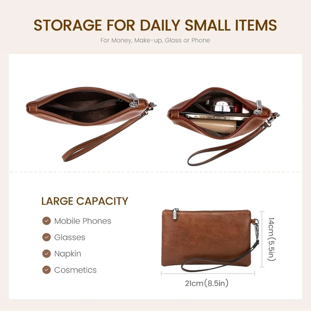 Alt view image 6 of 7 - Laptop Tote Bag for Women 15.6 Inch Professional Work Bag with Matching Clutch Waterproof Vintage Leather Computer Tote for Office Business Travel & Daily Use Gift for Women