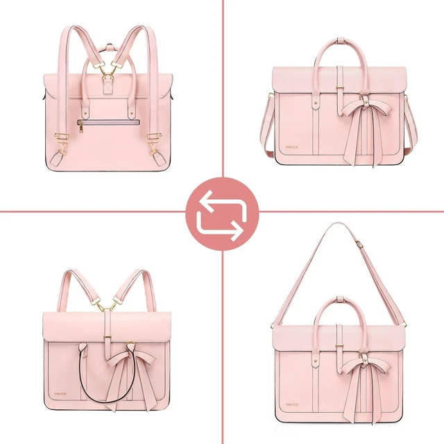Alt view image 7 of 7 - Laptop Bag for Women 15-15.6 inch PU Leather Laptop Shoulder Bags