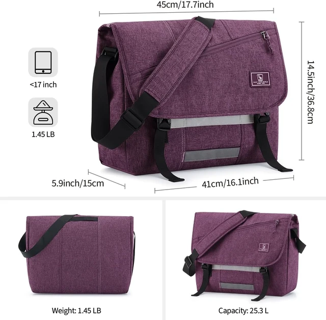 Alt view image 6 of 6 - Messenger Bag for Women and Men 14/15.6/17 Inch Laptop Crossbody Bag
