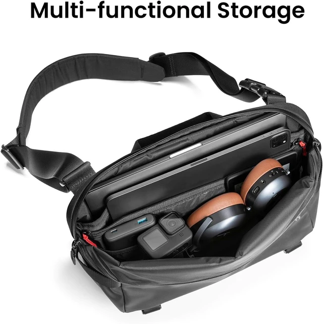 Alt view image 3 of 7 - Compact EDC Sling Bag 3L-10L Minimalist Crossbody Bag Chest Shoulder Pack for Men Women X-pac/Recycled Polyester