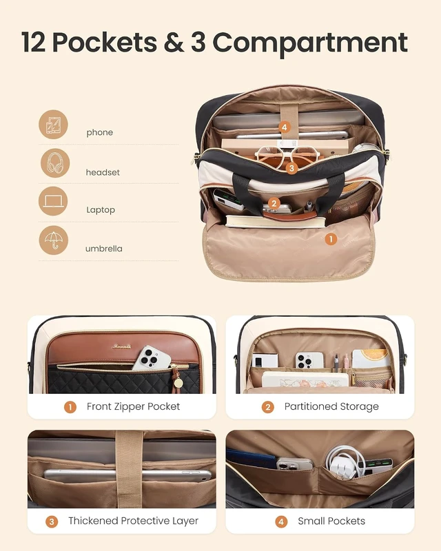 Alt view image 5 of 6 - Laptop Briefcase for Women Computer Messenger Shoulder Bags
