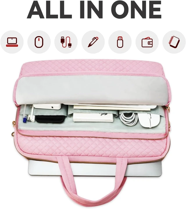 Alt view image 3 of 7 - Laptop Bag Case for Women Men Messenger Briefcase Bag 15.6 16 Inch