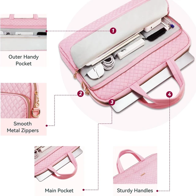 Alt view image 6 of 7 - Laptop Bag Case for Women Men Messenger Briefcase Bag 15.6 16 Inch
