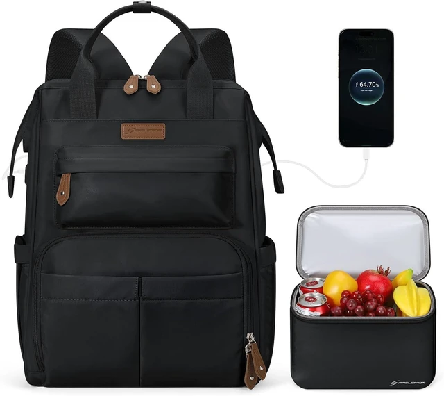 Alt view image 2 of 7 - 15.6-17.3 Laptop Backpack with Lunch Box Work Bag for Women Men