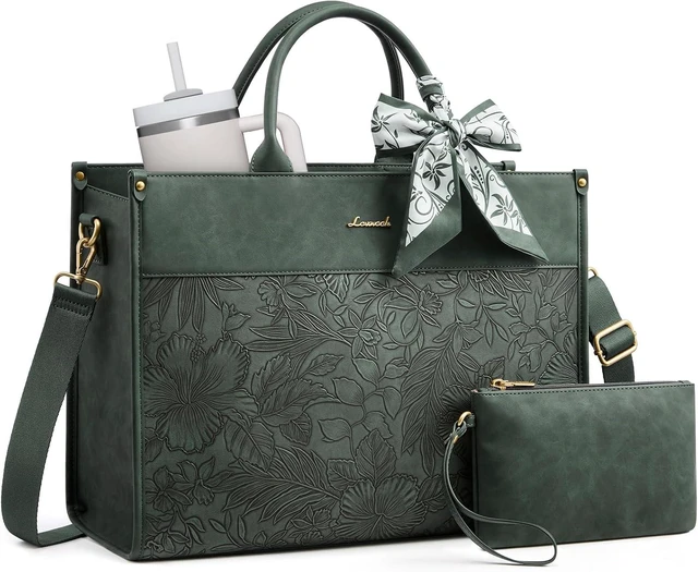 Main image of Laptop Tote Bag for Women Vintage Work Bag with Large Cup Holder