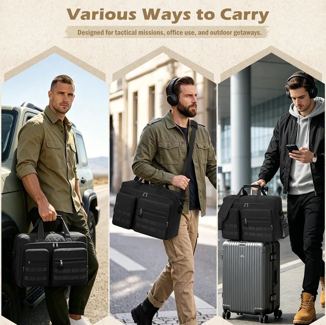 Alt view image 2 of 6 - Tactical 15.6-17.3 In Laptop Bag for Men Messenger Briefcase