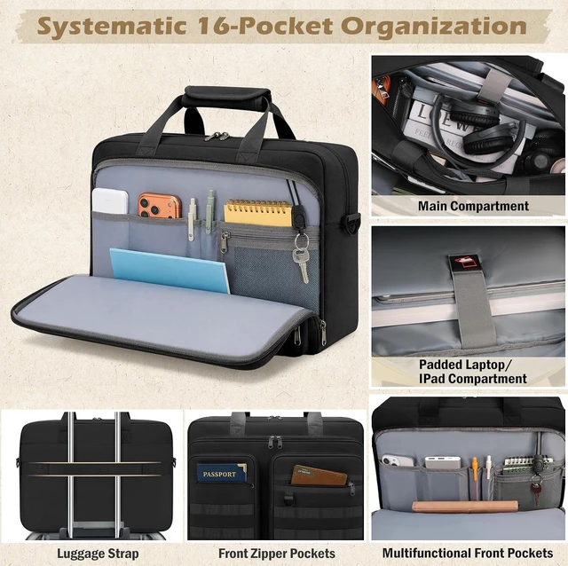 Alt view image 4 of 6 - Tactical 15.6-17.3 In Laptop Bag for Men Messenger Briefcase