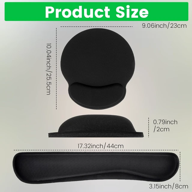 Alt view image 2 of 7 - 6 Pcs Mouse Pad and Keyboard Wrist Rest - Ergonomic Wrist Pad for Computer Keyboard and Mouse Pad Memory Foam Wrist Support for Comfy Typing (Classic Black)