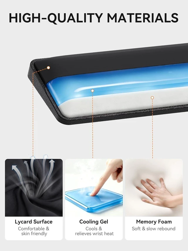 Alt view image 4 of 7 - Cooling Gel Wrist Rest Set Compact Keyboard & Mouse Wrist Support Pad